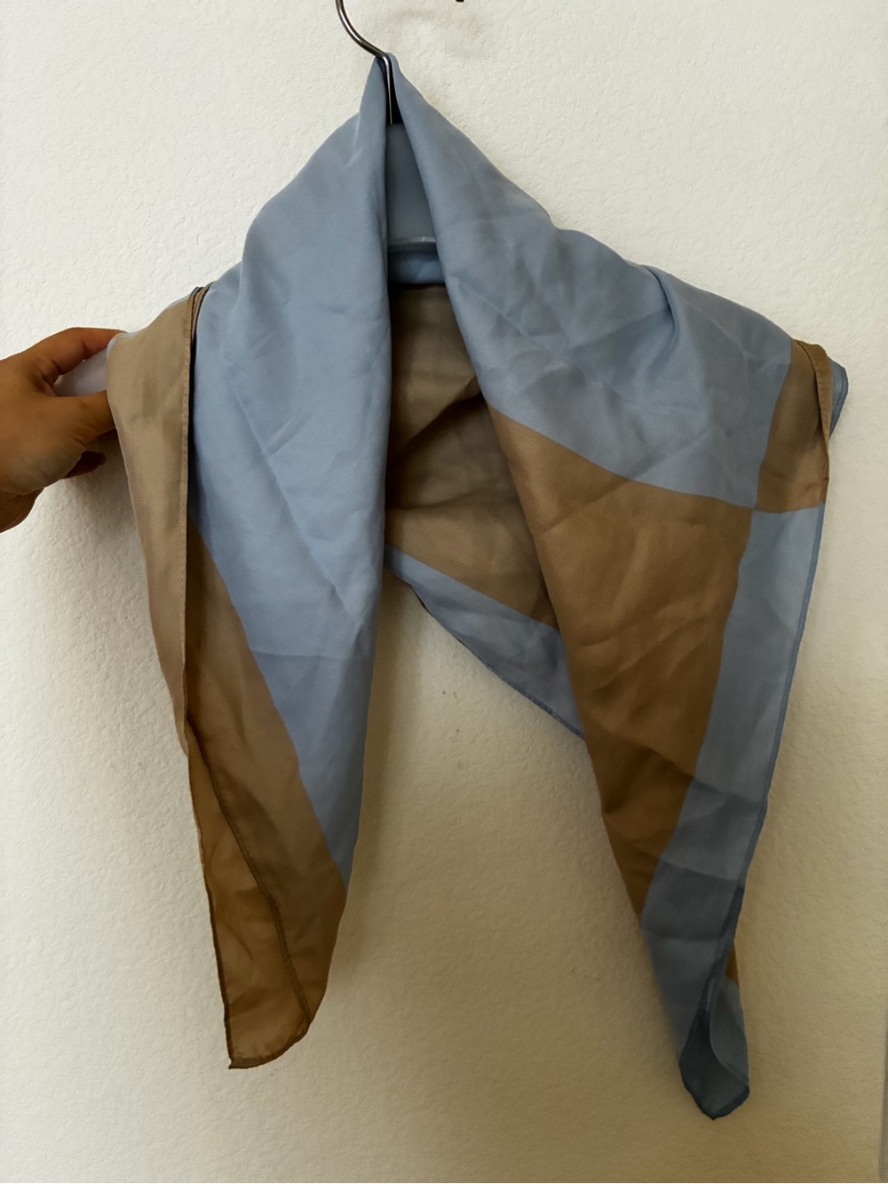 OAK + FORT Blue and Brown Lightweight Scarf